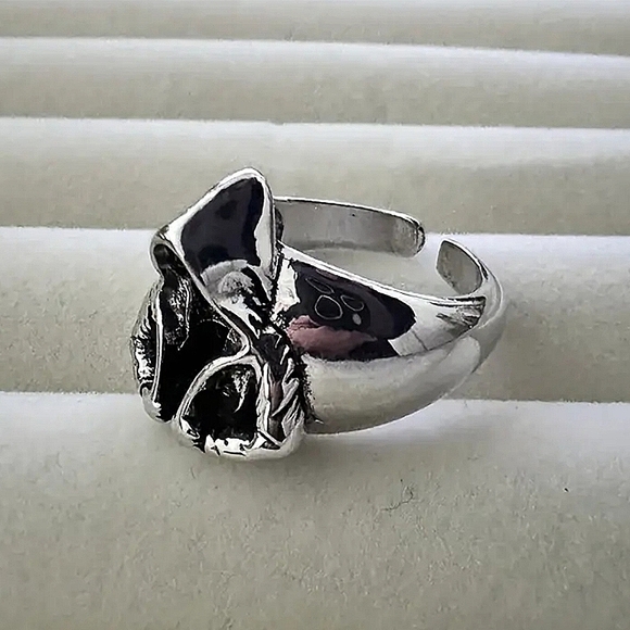 New! MEN'S Dark Assassin Cloak Silver Plated Ring. Adjustable - Picture 4 of 5